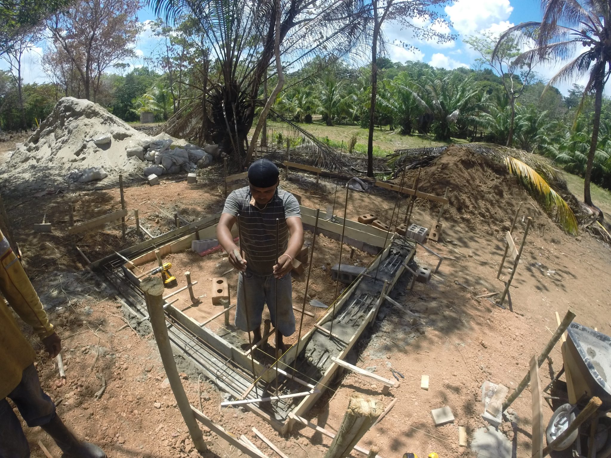 Earth block experts working on CEB building construction